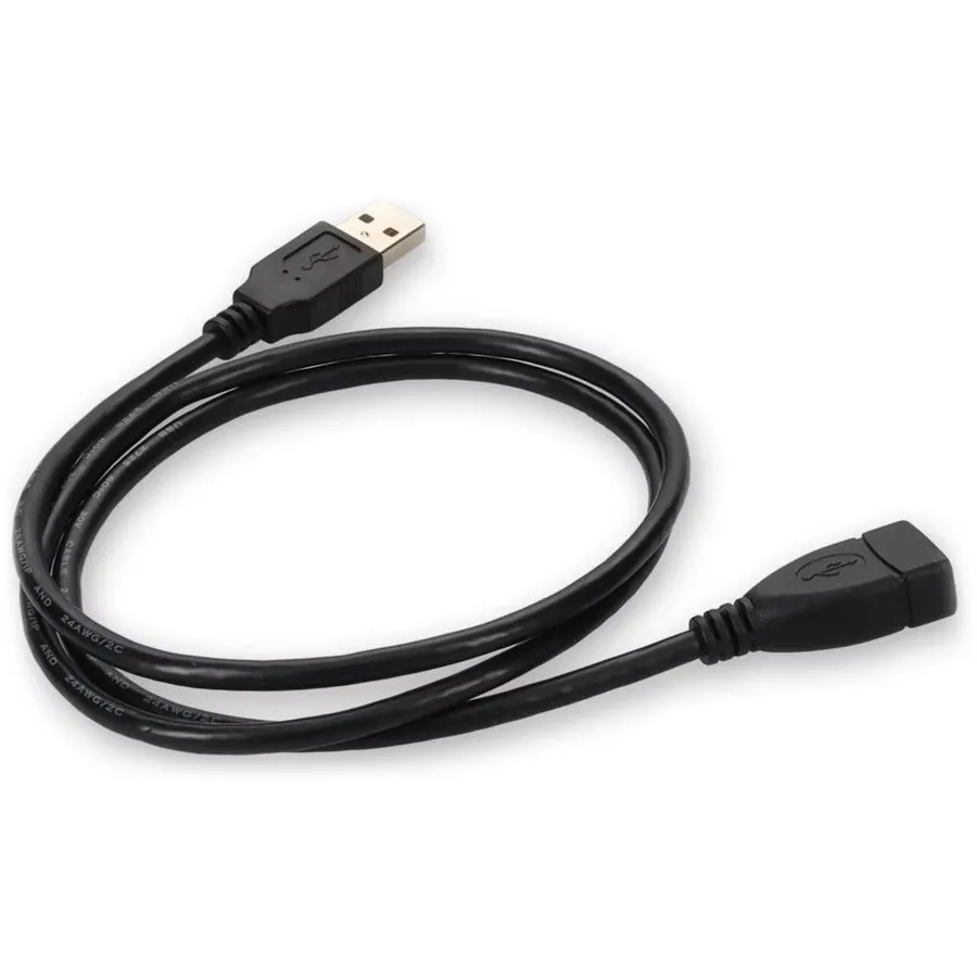 AddOn 3ft USB 2.0 (A) Male to Female Black Cable