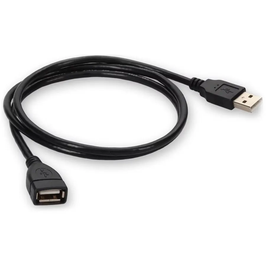 AddOn 3ft USB 2.0 (A) Male to Female Black Cable