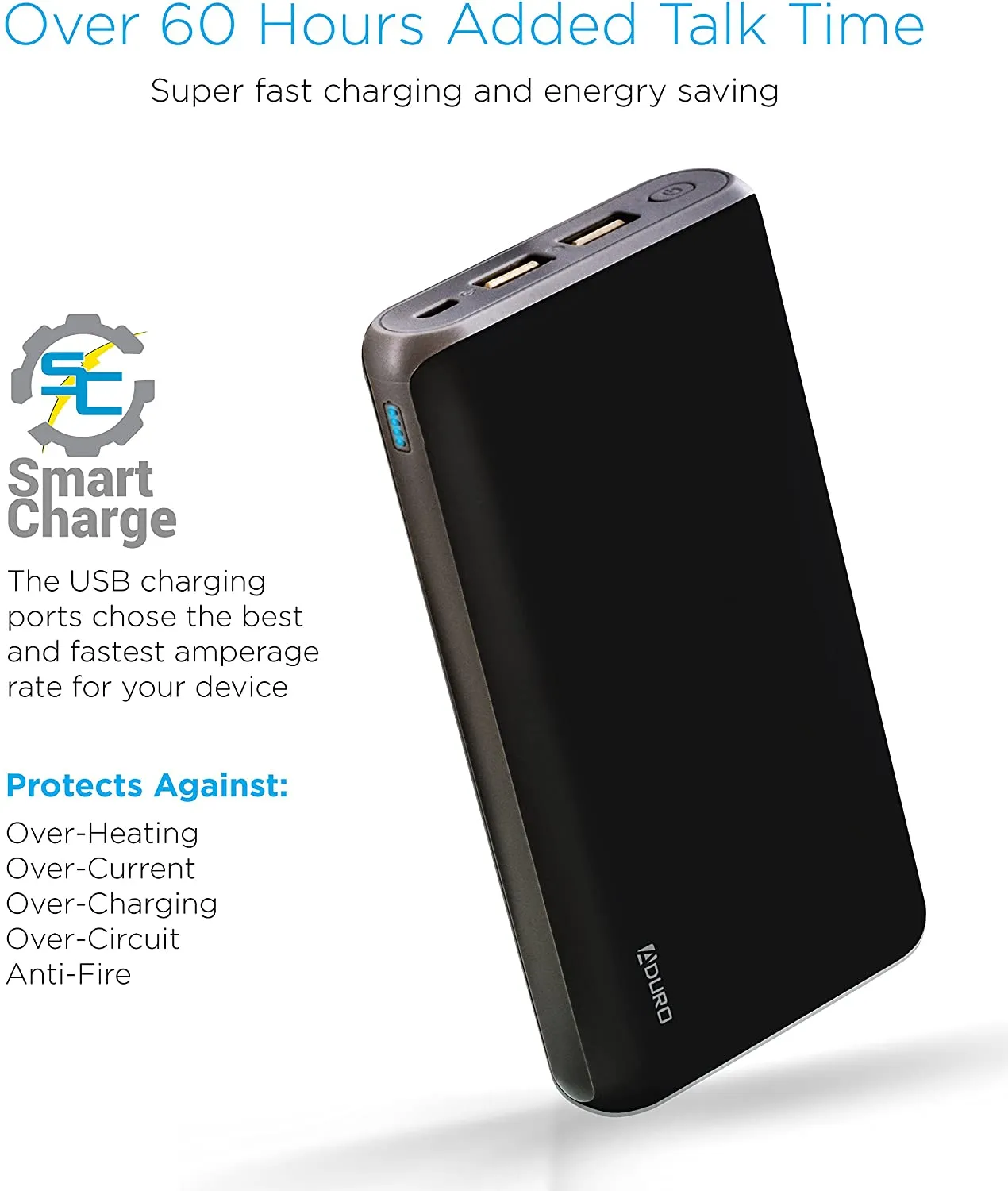 Aduro UltraBoost Power Bank 20,000mAh Dual USB Backup Battery