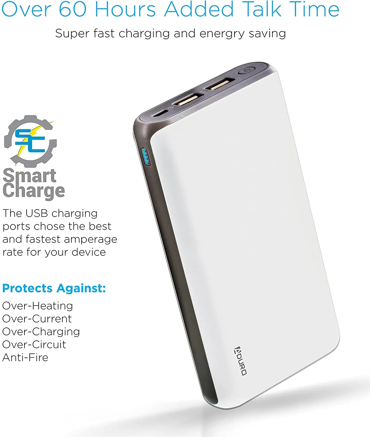 Aduro UltraBoost Power Bank 20,000mAh Dual USB Backup Battery