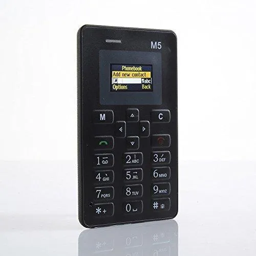 AIEK M5: Lightest, Lowest Radiation Slim Credit Card Size GSM Phone Mobile By L'Exotique