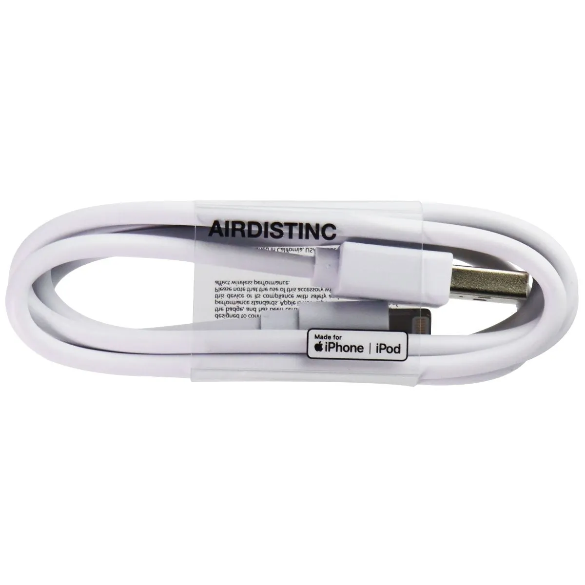 AIRDISTINC (3.3-Foot) USB Charge and Sync MFi Cable for iPhone & iPad - White