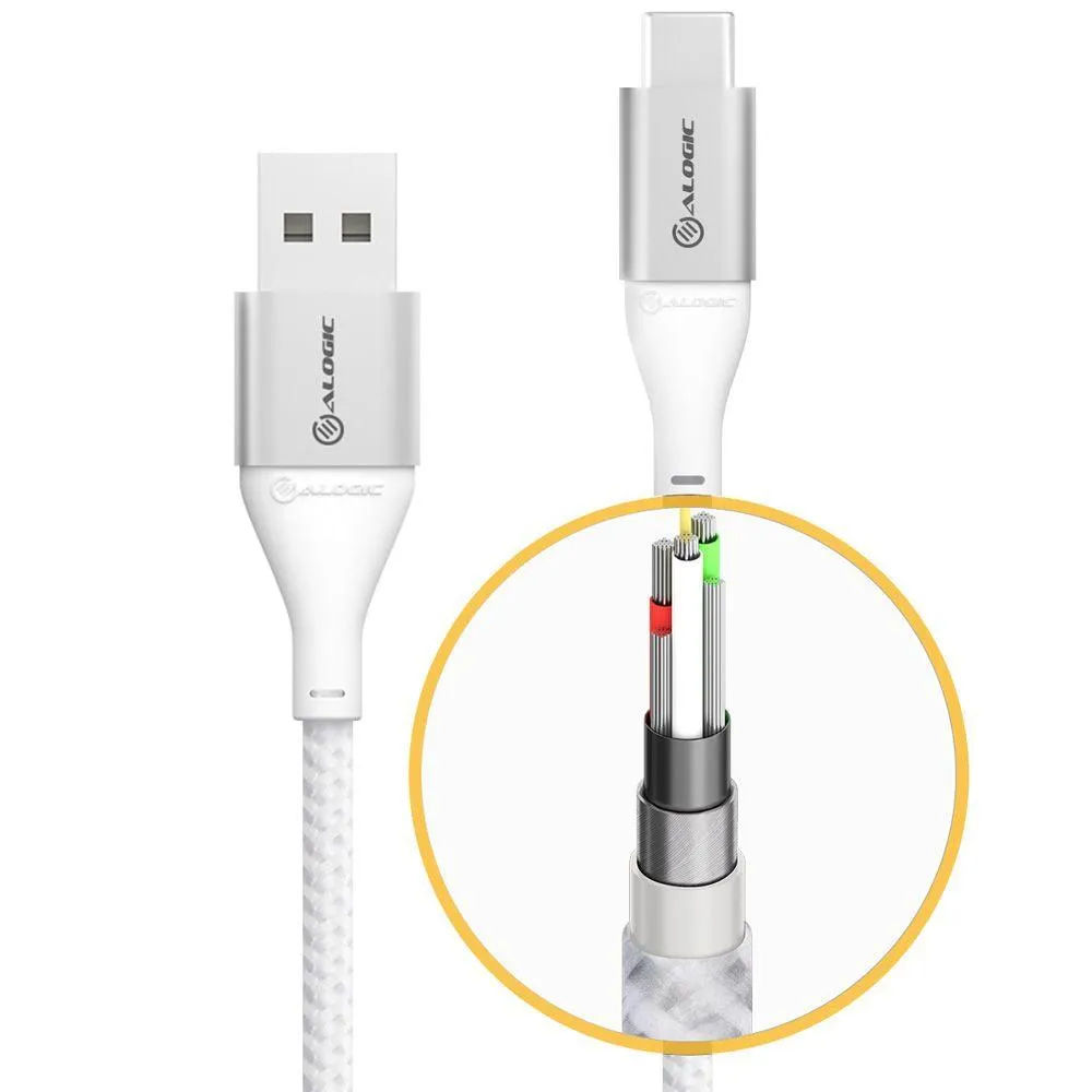 ALOGIC Super Ultra USB 2.0 USB-C to USB-A Cable - 3A|480Mbps - Silver - 1.5m (ULCA21.5-SLV)