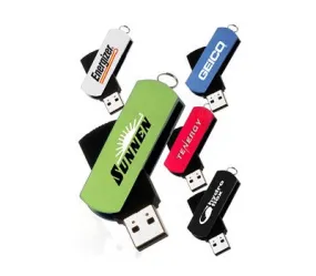 Aluminium and Rubber Coated Swivel USB Flash Drive