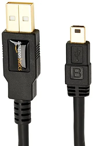 Amazon Basics USB 2.0 Charger Cable - A-Male to Mini-B Cord - 3 Feet (0.9 Meters)