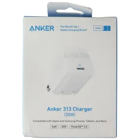 Anker 313 Charger (30W) USB-C Series 3 Wall Adapter - White