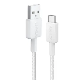 Anker 322 USB-C Kabel 15W m. Nylon 1.8m - Hvid