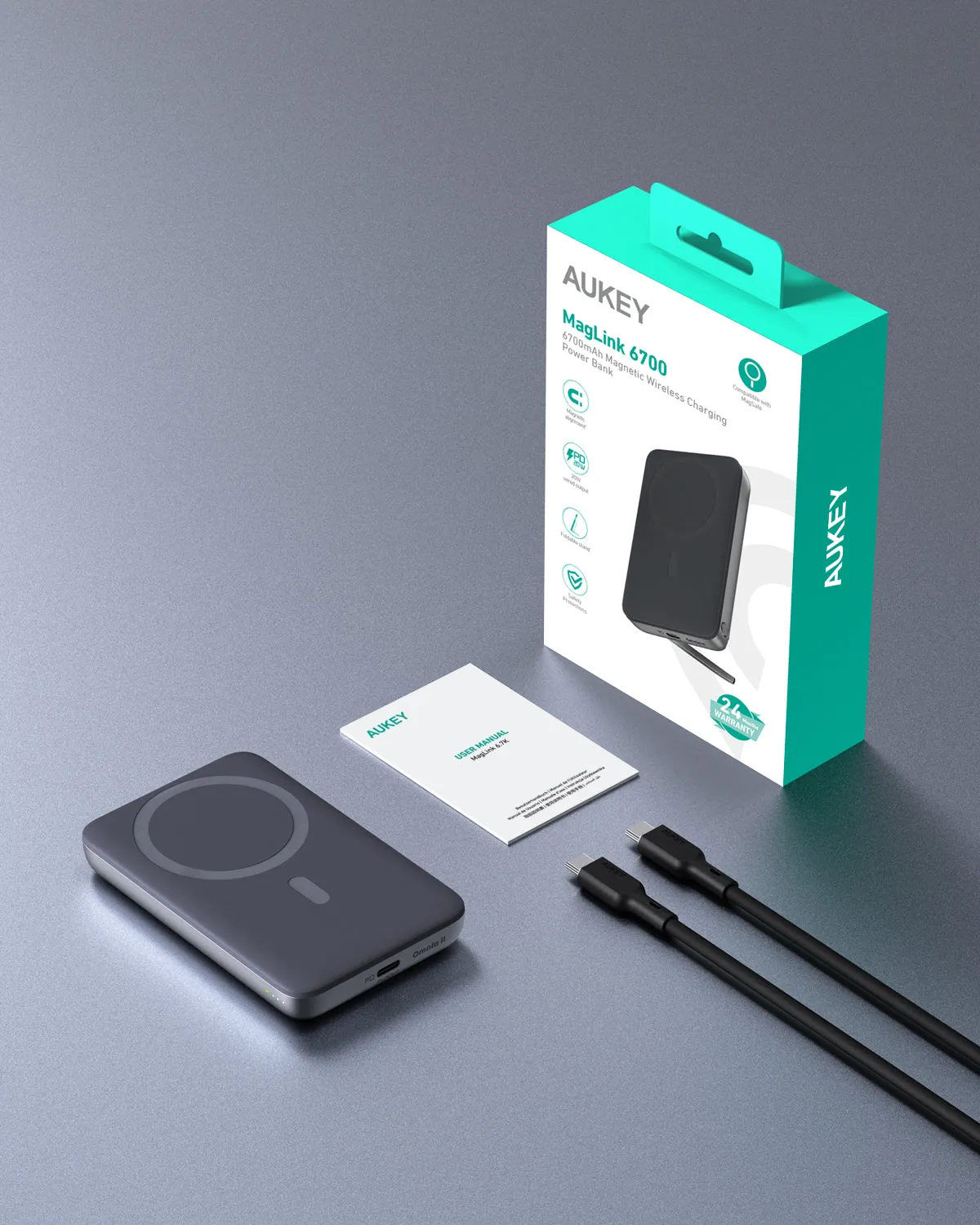 AUKEY PB-MS01 MagLynk 6700mAh Magnetic Wireless Charging Power Bank