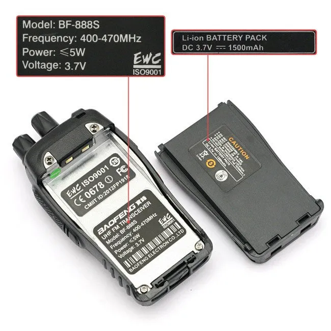 Baofeng BF-888S [2 Pack] | UHF |  5W | 16CH | CTCSS/DCS | Flashlight