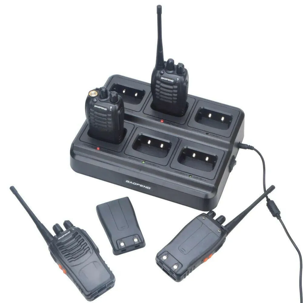 Baofeng BF-888S BF-888H BF-88E BF-777S BF-666S Walkie Talkie Six-Way Charger 6-Pocket Multi-Unit Charger 110-240V