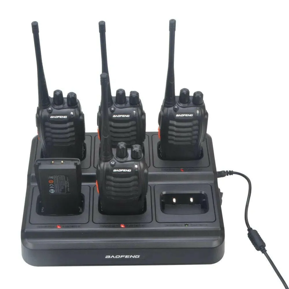 Baofeng BF-888S BF-888H BF-88E BF-777S BF-666S Walkie Talkie Six-Way Charger 6-Pocket Multi-Unit Charger 110-240V