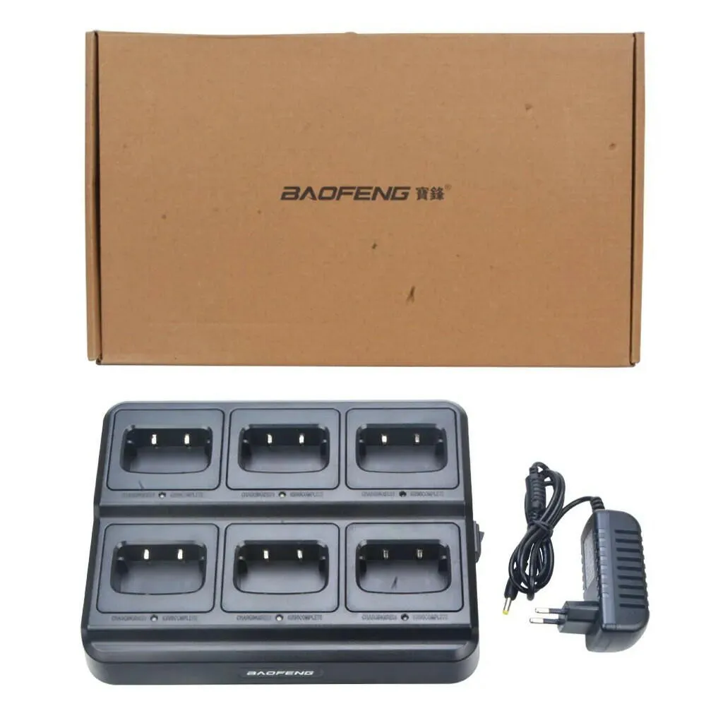 Baofeng BF-888S BF-888H BF-88E BF-777S BF-666S Walkie Talkie Six-Way Charger 6-Pocket Multi-Unit Charger 110-240V