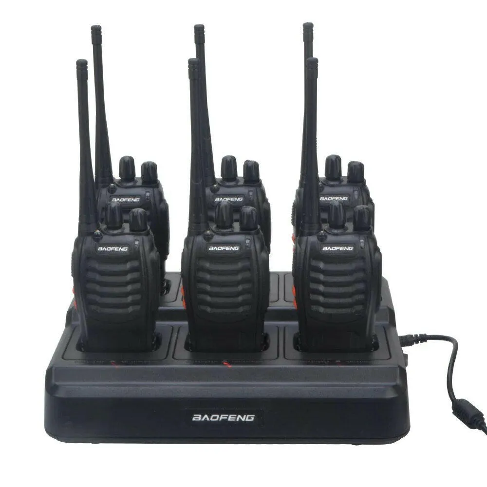 Baofeng BF-888S BF-888H BF-88E BF-777S BF-666S Walkie Talkie Six-Way Charger 6-Pocket Multi-Unit Charger 110-240V