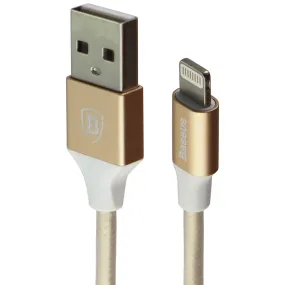 Baseus (3.3-ft/1m) Nylon TPE Shielded 8-Pin to USB Charge and Sync Cable - Gold