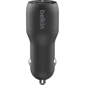 Belkin BoostCharge Dual USB-A Car Charger 24W, Lightning to USB-A Cable