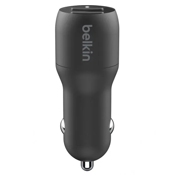 BELKIN BoostCharge Dual USB-A Car Charger 24W   USB-A to USB-C Cable