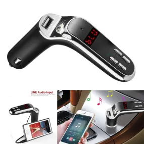 Bluetooth Car Kit Handsfree FM Transmitter Radio MP3 Player USB Charger and AUX car accessories Accesorios de coche high quality