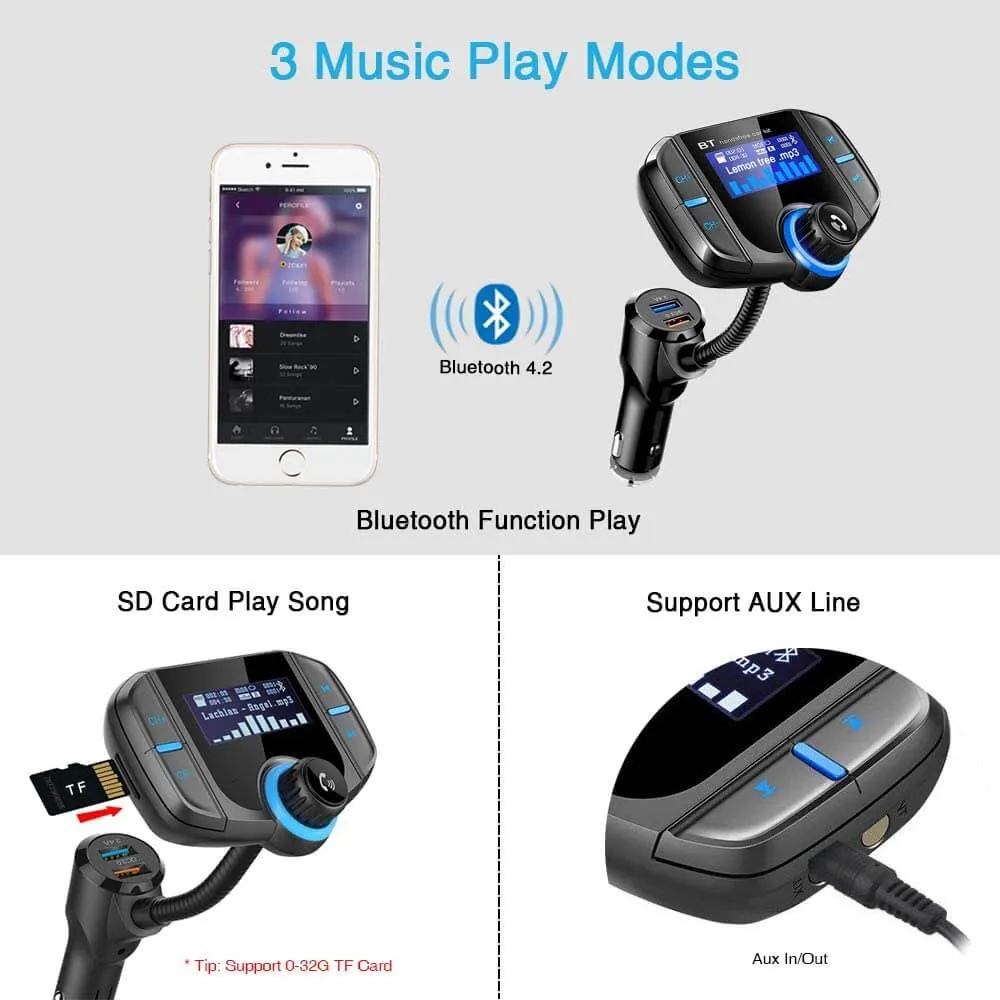 Bluetooth Fm Transmitter Car Kit Bt70 Car Charger