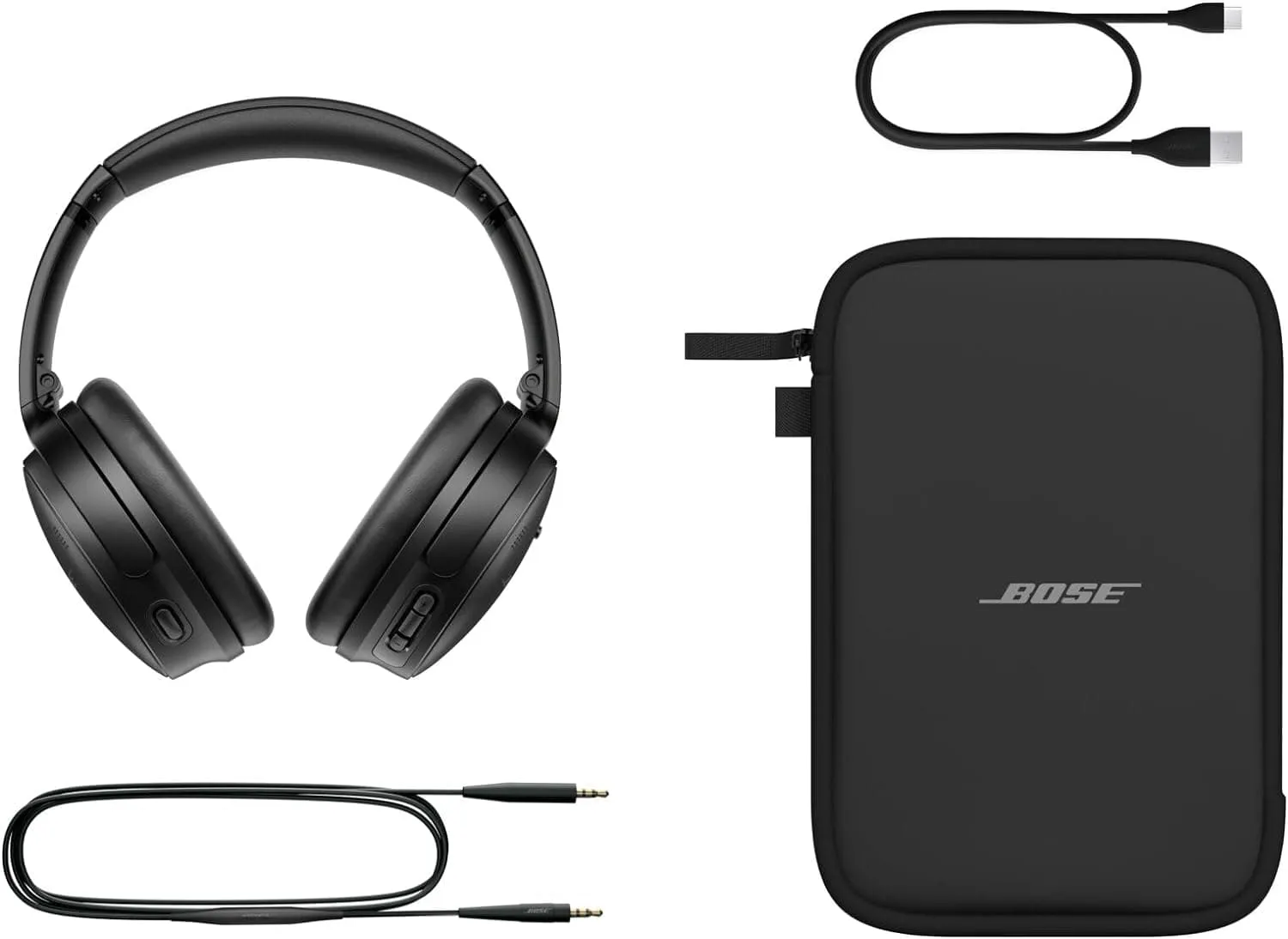 Bose QuietComfort SC Wireless Noise Cancelling Headphones – Bluetooth Over-Ear, Up to 24 Hours Battery Life, Soft Case, Black