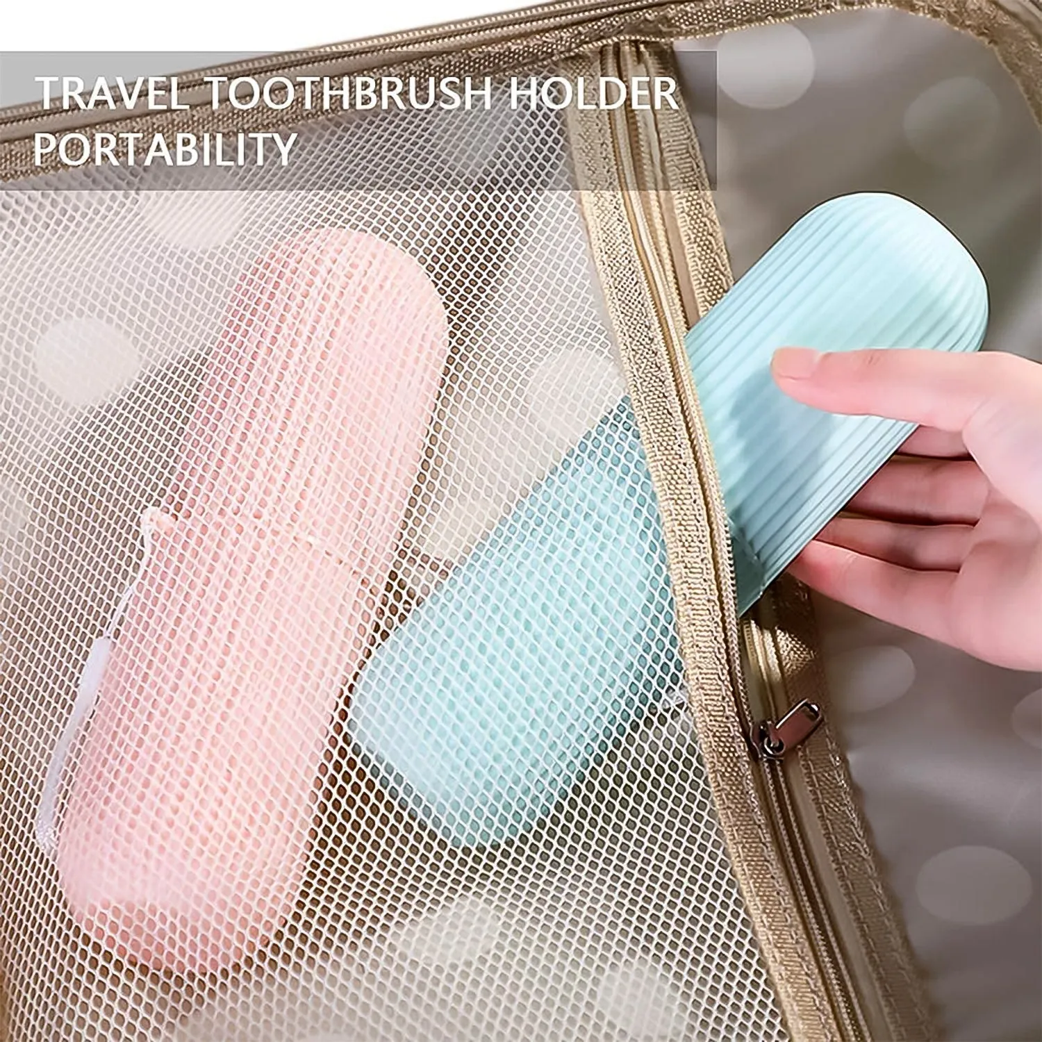 Capsule Shape Travel Toothbrush Toothpaste Case Holder (Multicolor / 3 Pcs Set)