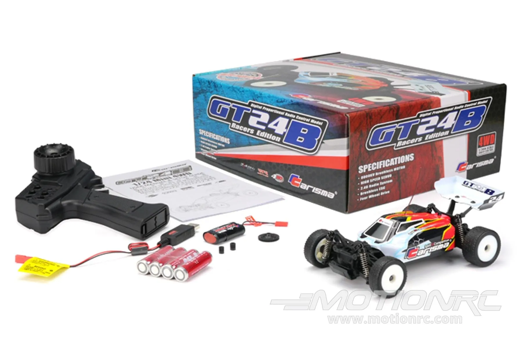 Carisma GT24B Racers Edition White 1/24 Scale 4WD Brushless Buggy - RTR