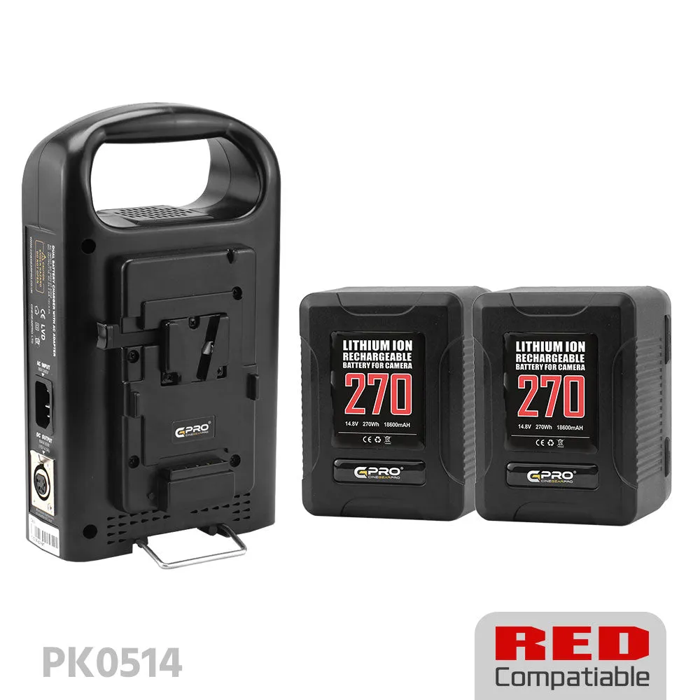 CGPro Ultra Small Size Mini V-Lock Li-Ion V-Mount Battery w/ USB Output (98-270Wh)