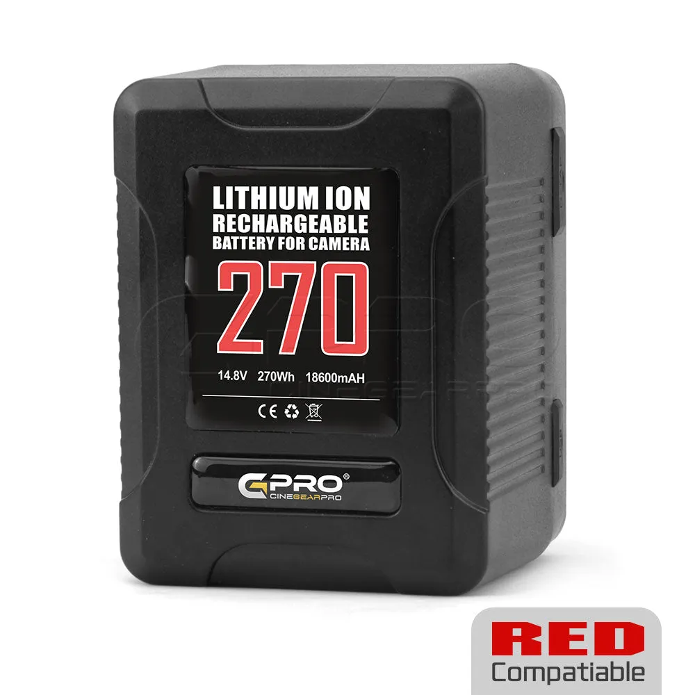 CGPro Ultra Small Size Mini V-Lock Li-Ion V-Mount Battery w/ USB Output (98-270Wh)