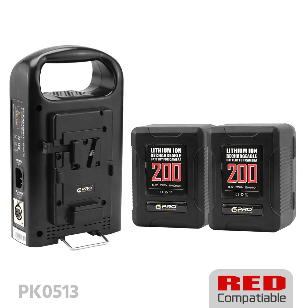 CGPro Ultra Small Size Mini V-Lock Li-Ion V-Mount Battery w/ USB Output (98-270Wh)