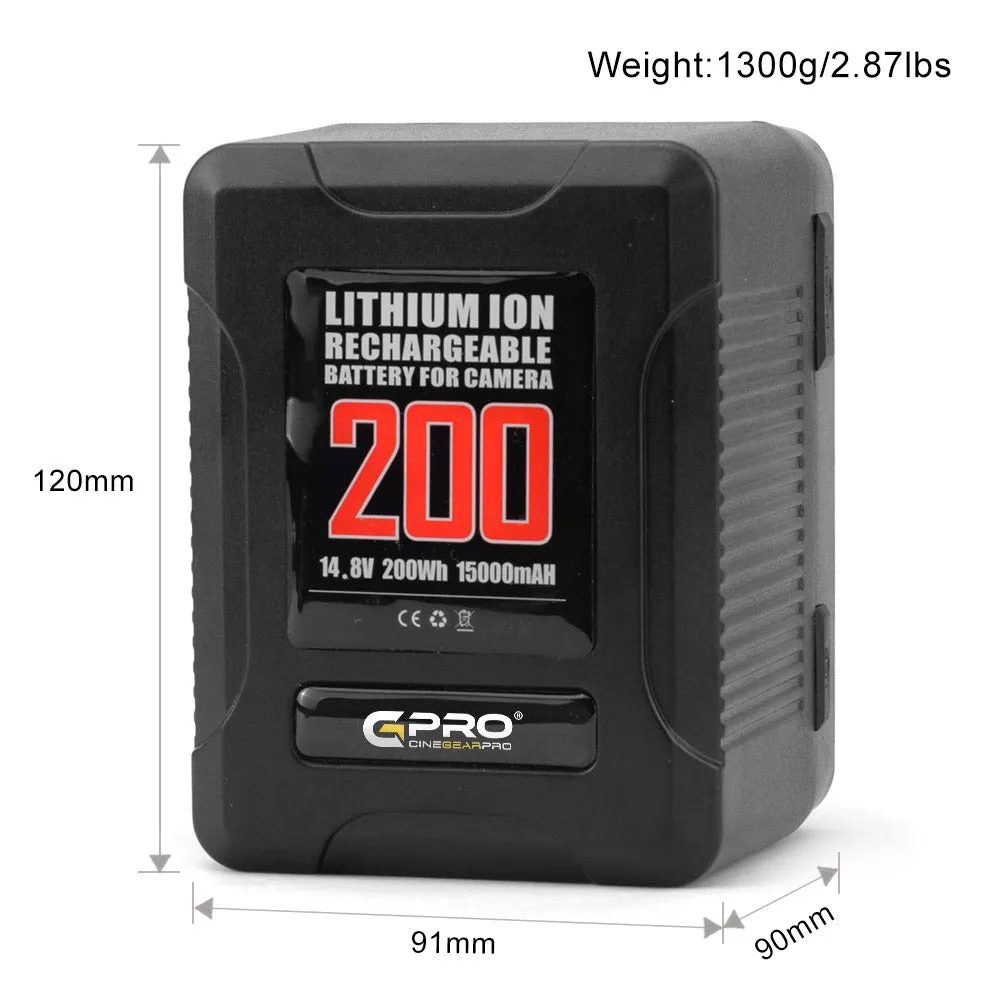 CGPro Ultra Small Size Mini V-Lock Li-Ion V-Mount Battery w/ USB Output (98-270Wh)