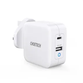 Choetech 65W Dual USB C Port GaN Charger - White