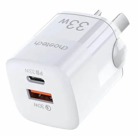 Choetech Fast Usb Wall Charger Usb Type C Pd Qc 33W White