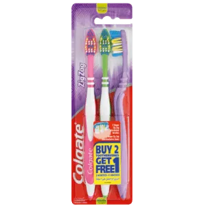 Colgate Zig Zag Medium Toothbrushes 3 Pack