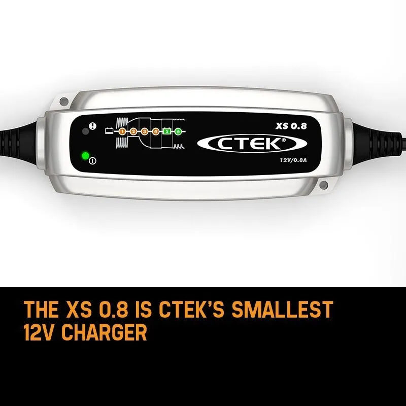 Compact 6-Step 12V Battery Charger, Dustproof – CTEK XS0.8