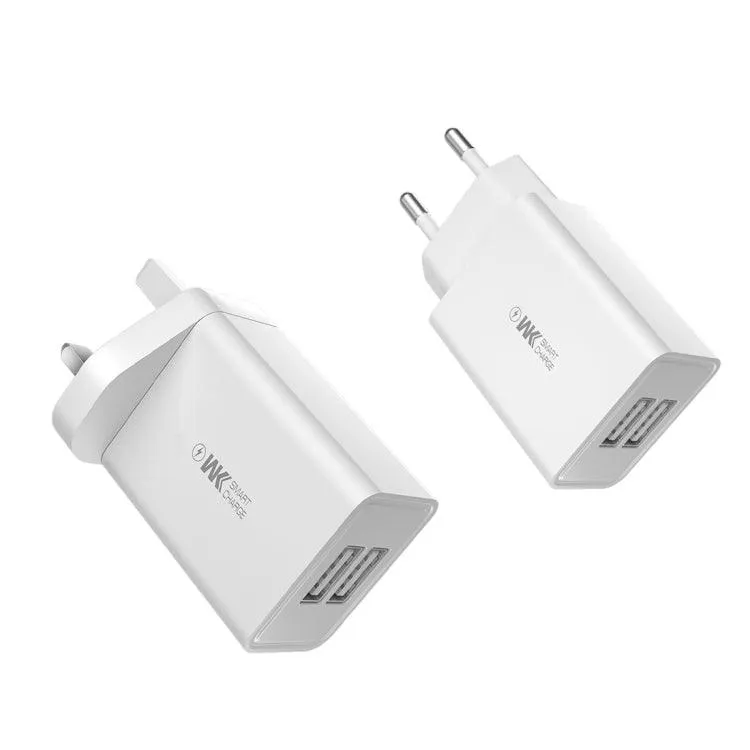 Compact Dual USB Fast Charger Adapter - 2A Travel Power Adapter