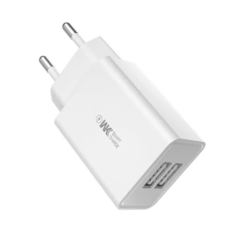 Compact Dual USB Fast Charger Adapter - 2A Travel Power Adapter