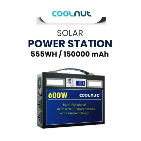 Compact Solar Power Station - 555Wh - 600Watt - 150000mAh