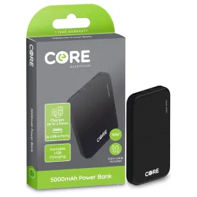 Core Essentials Black 5000mah Power Bank