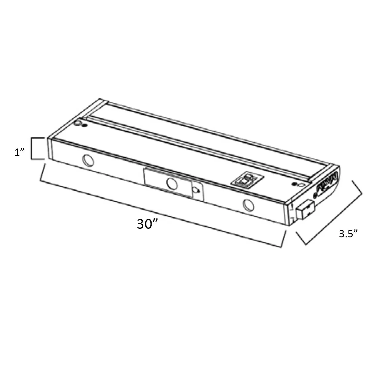 CounterMax 5K 30 Inch LED Under Cabinet Light, 2700K to 5000K, 1800 Lumens, 120V, White