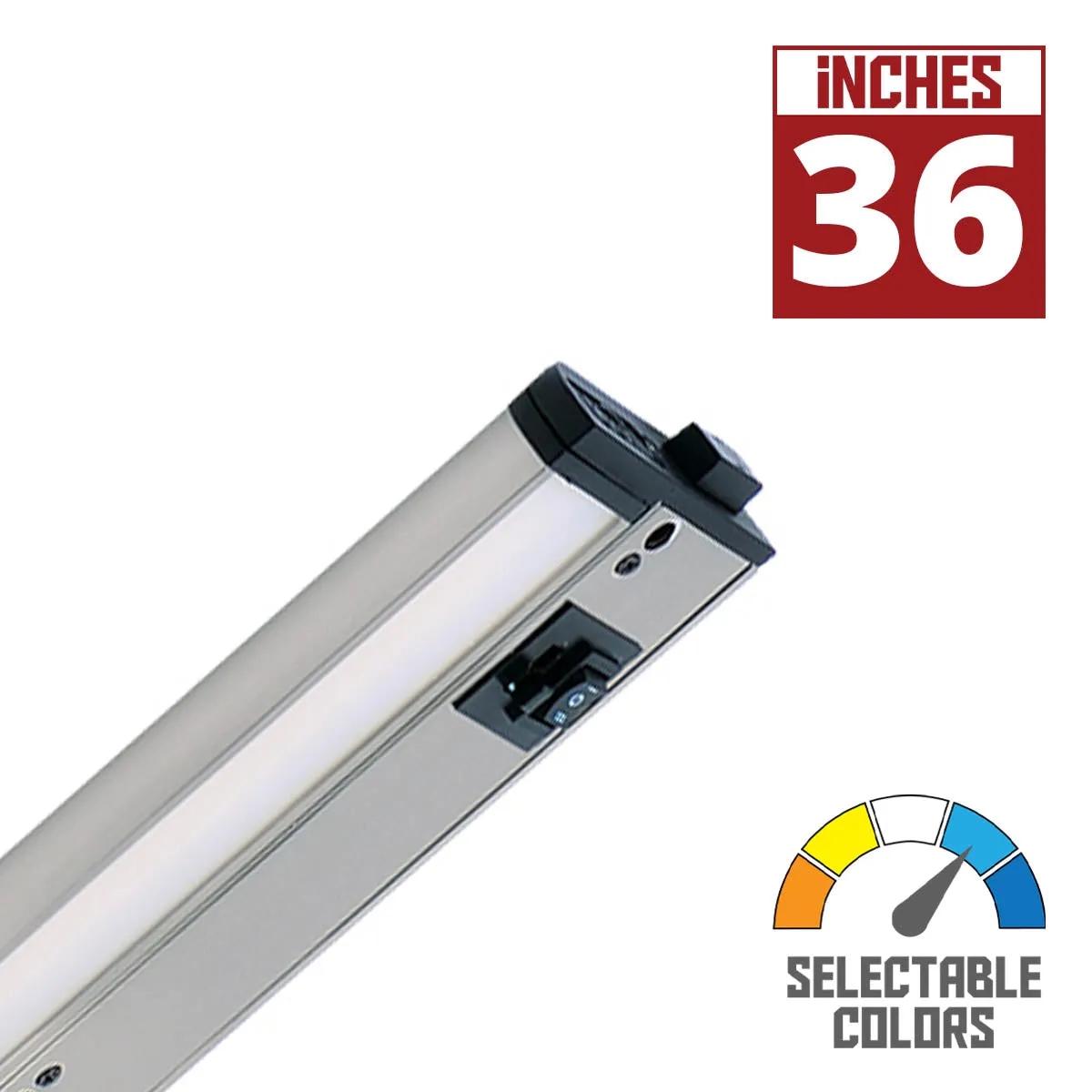 CounterMax 5K 36 Inch LED Under Cabinet Light, 2700K to 5000K, 2220 Lumens, 120V, Nickel