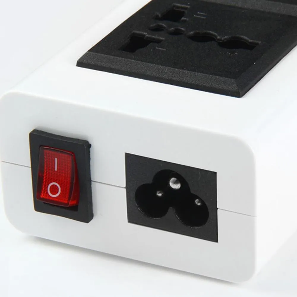 CRONY YC-CDA9 2 socket 6 USB Ports 2 Sockets with US Plug White