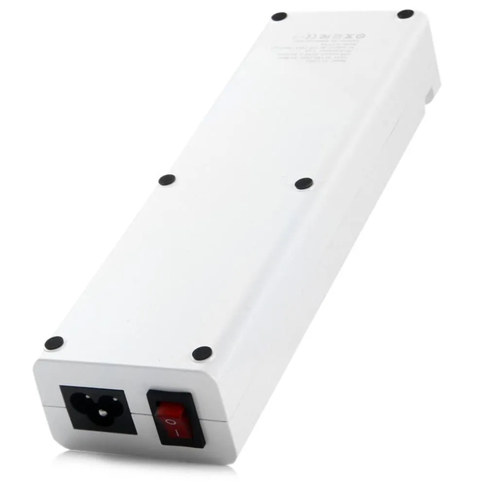 CRONY YC-CDA9 2 socket 6 USB Ports 2 Sockets with US Plug White