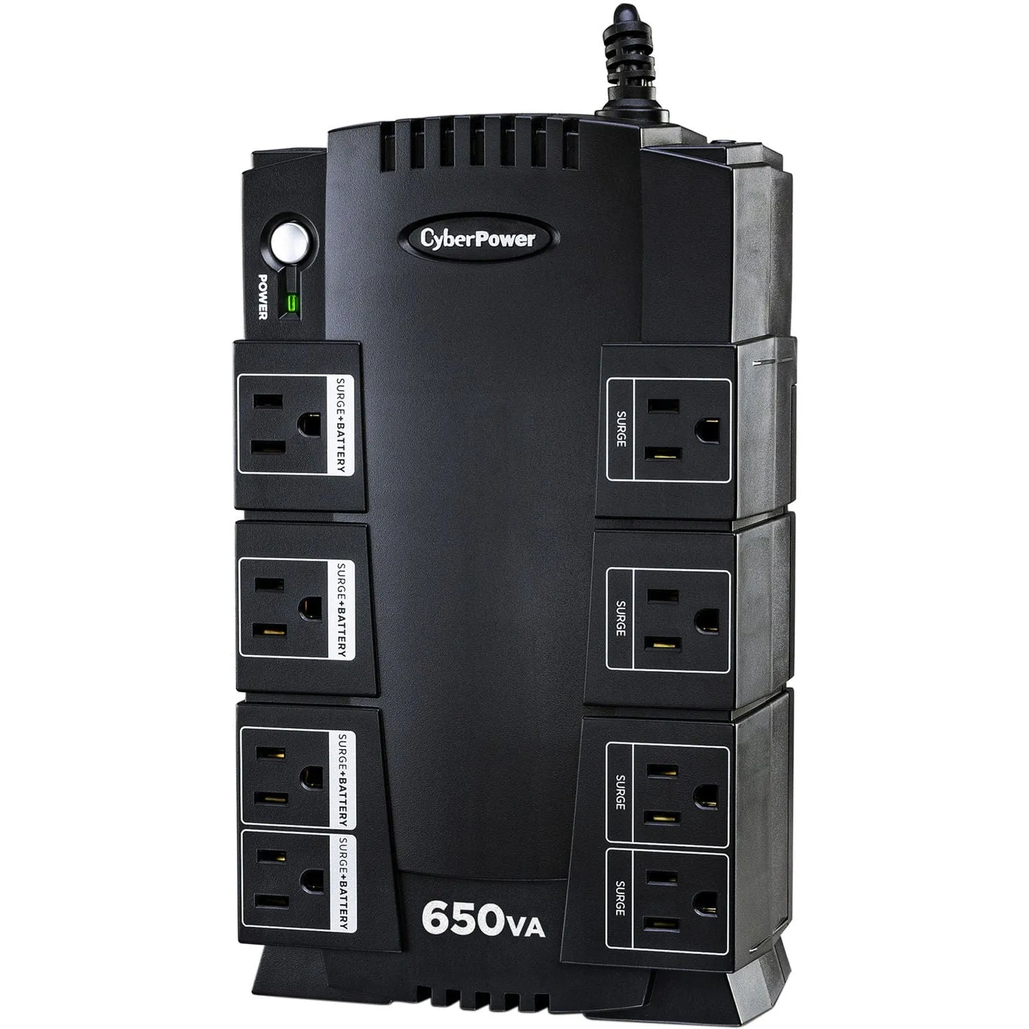 CyberPower 650VA/375W, 8 OL, RJ11/RJ45, 890J 8-Outlet UPS System - New Battery Certified Refurbished