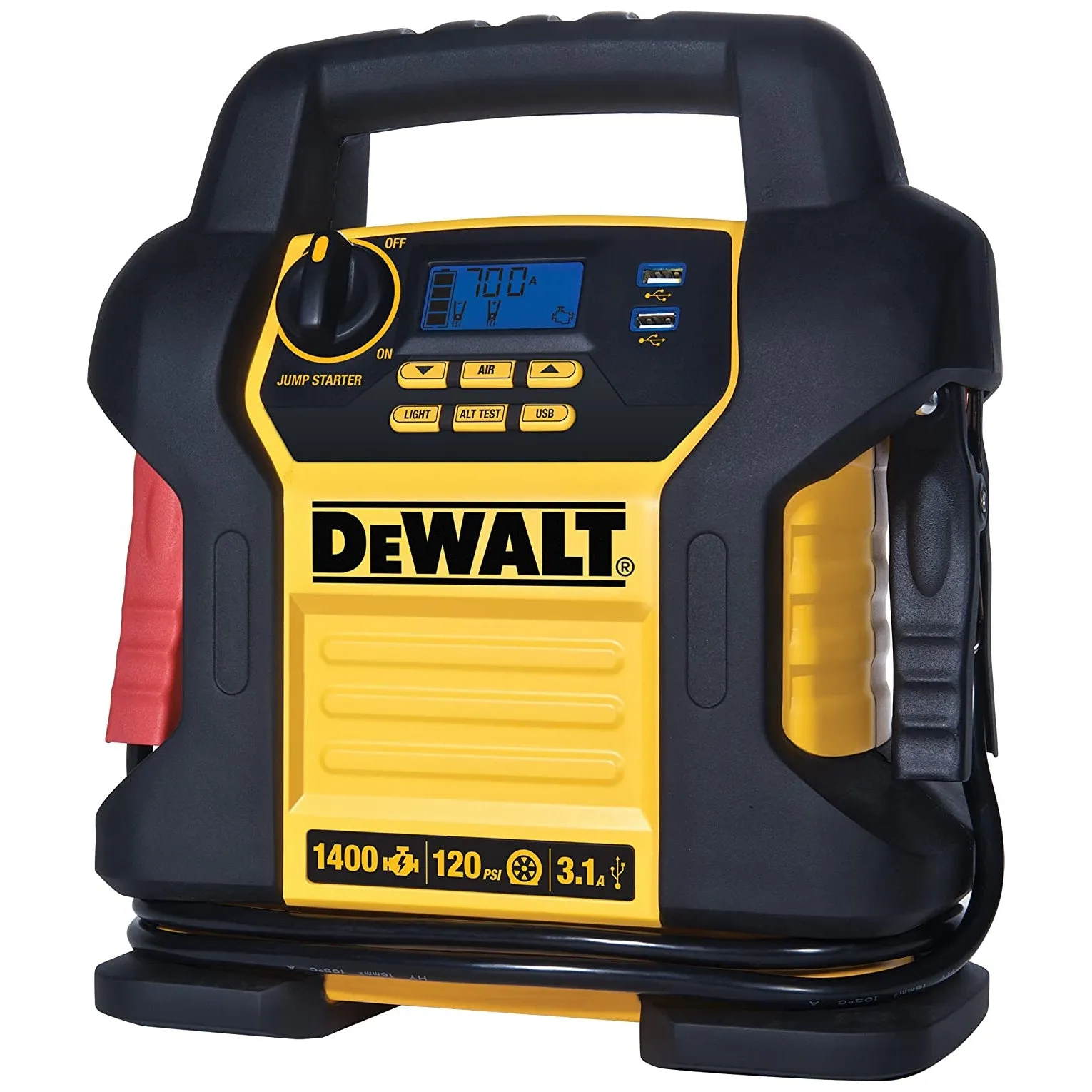 DeWalt DXAEJ14 Professional Jump Starter with Compressor, 120 PSI, 1400 Peak Amp