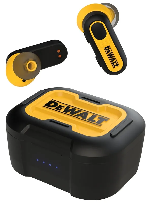 DeWALT Pro-X1 190 2092 DW2 Jobsite True Earbuds, 5.0 Bluetooth, Black/Yellow :CD: QUANTITY: 1