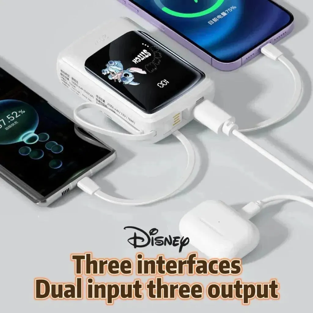 Disney Fast-Charging Power Bank With Dual Cables