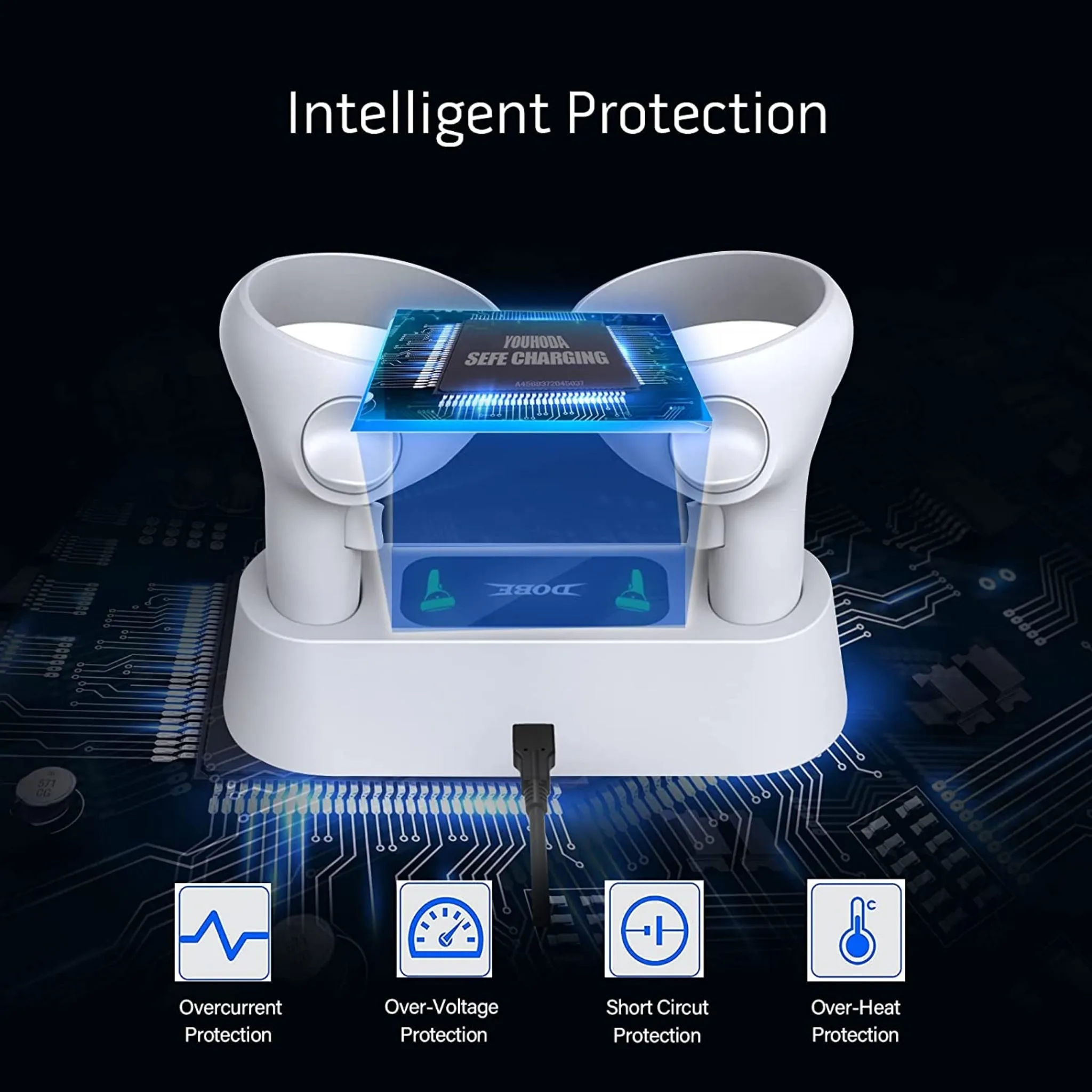 DOBE Fast Charging Dock  with Rechargable Battery Pack for Meta Quest 2 VR Controllers