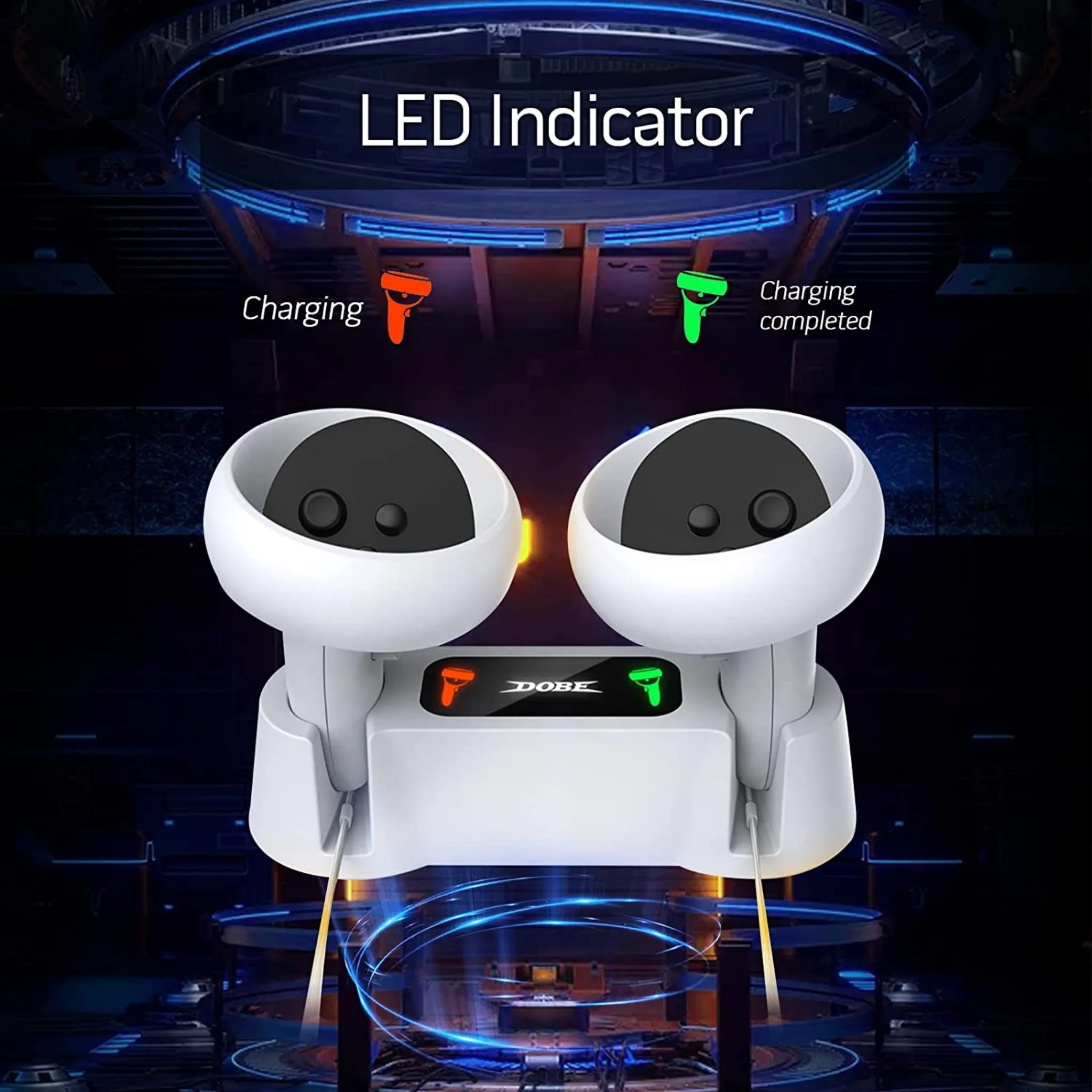 DOBE Fast Charging Dock  with Rechargable Battery Pack for Meta Quest 2 VR Controllers