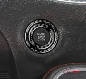 Dodge Challenger Charger Durango Jeep Chrysler 2015-2023 Carbon Fiber Start Button Surround Trim Overlay