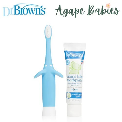 Dr. Brown's Infant-to-Toodler Toothbrush and Toothpaste Combo Pack - Blue