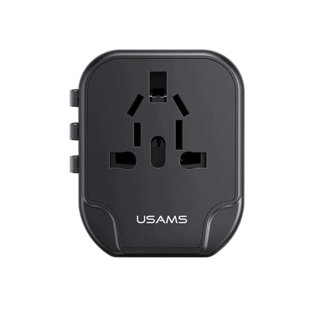 Dual Type C USB Universal Travel Charger - 65W Fast Charging Global Travel Socket Converter